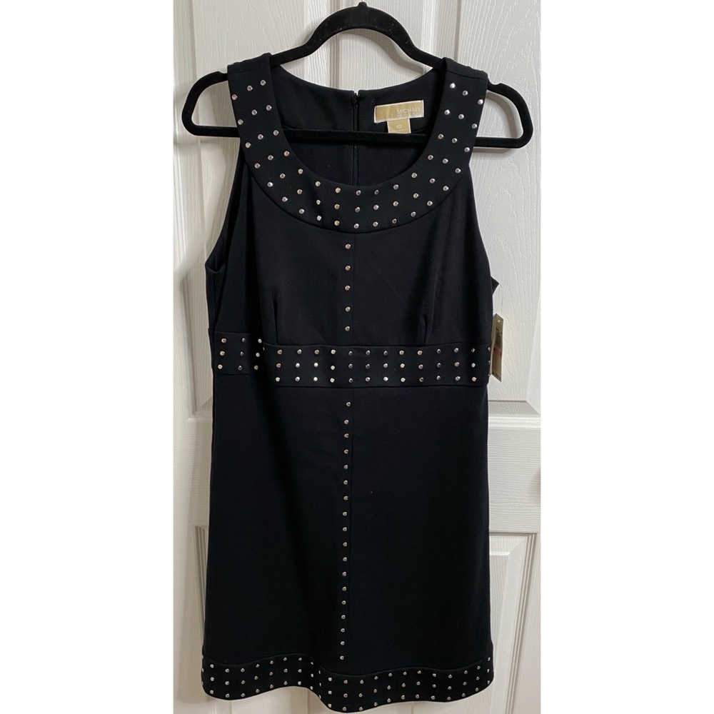 MICHAEL Michael Kors Black Silver Studded Sleeveless Women's Midi Dress NWT - Picture 4 of 14